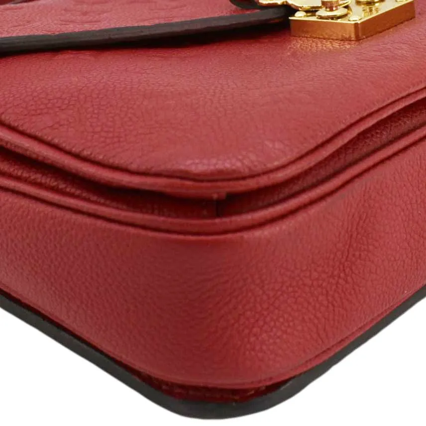 LOUIS VUITTON Metis Pochette Empreinte Leather Crossbody Bag Red