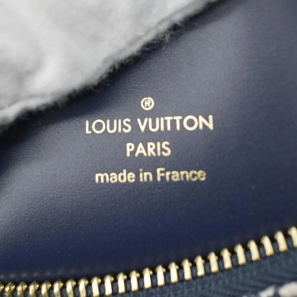 LOUIS VUITTON Monoglam Speedy Bandouliere 20 Jacquard Canvas Shoulder Bag Navy