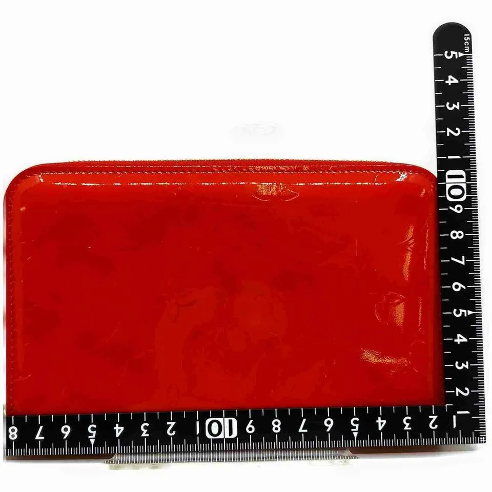 Louis Vuitton Monogram Vernis Red Zippy Organizer Wallet Zip Around GM 861162