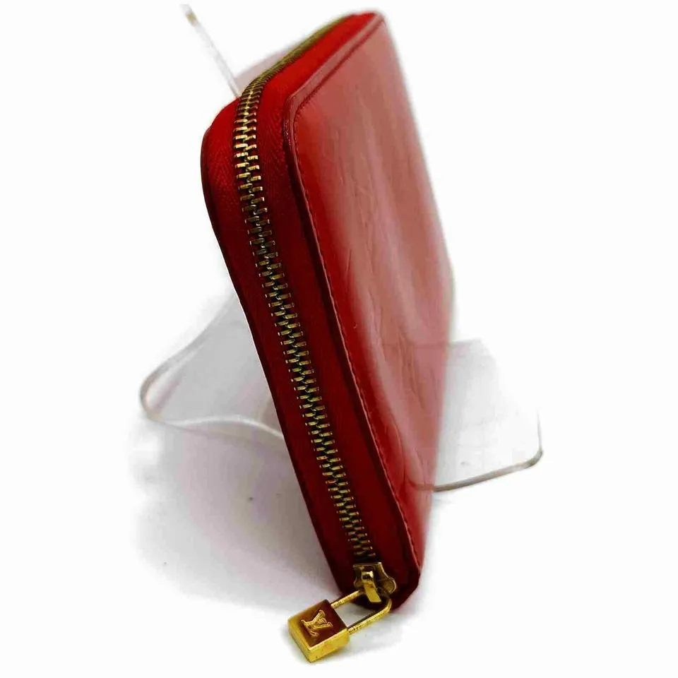Louis Vuitton Monogram Vernis Red Zippy Organizer Wallet Zip Around GM 861162