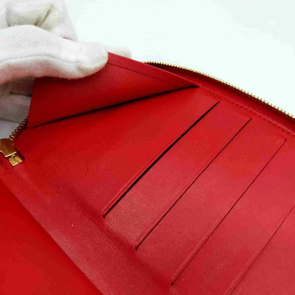 Louis Vuitton Monogram Vernis Red Zippy Organizer Wallet Zip Around GM 861162