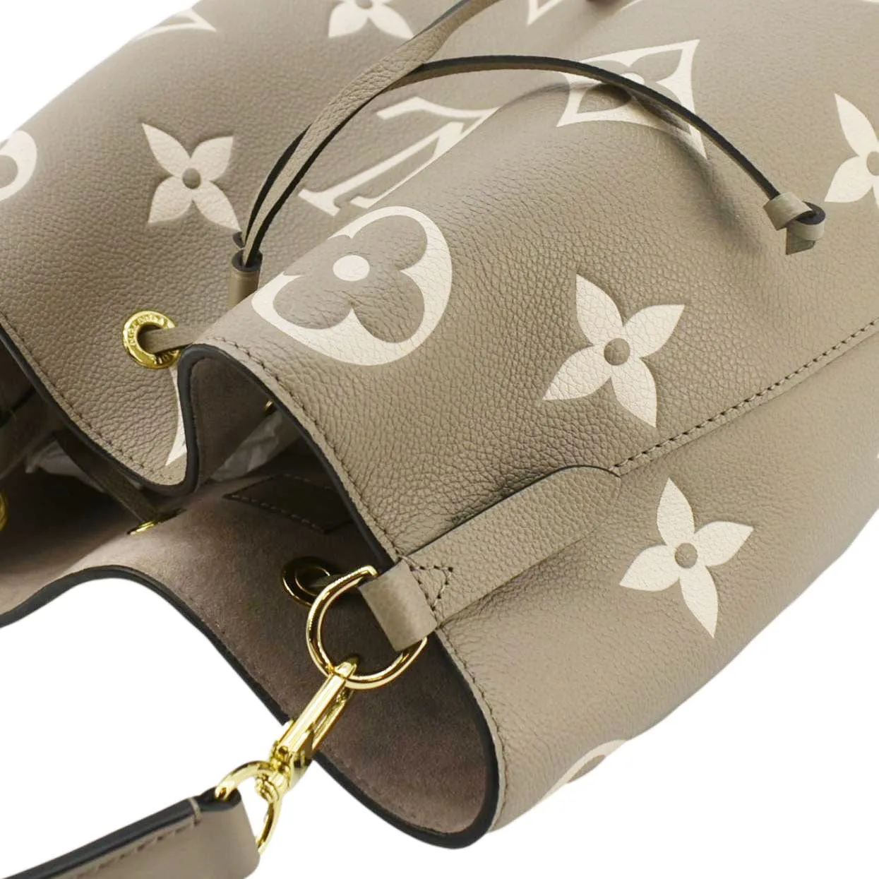 LOUIS VUITTON NeoNoe MM Bicolor Monogram Empreinte Shoulder Bag Cream