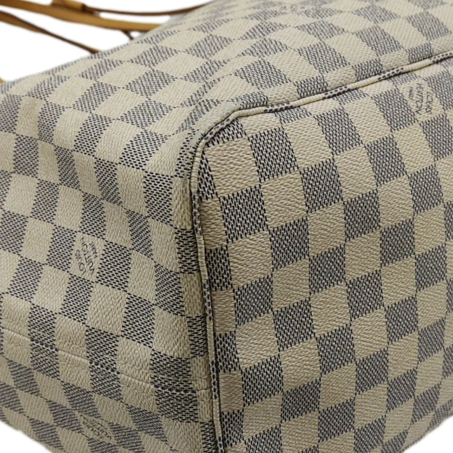 LOUIS VUITTON Neverfull GM Damier Azur Tote Shoulder Bag White