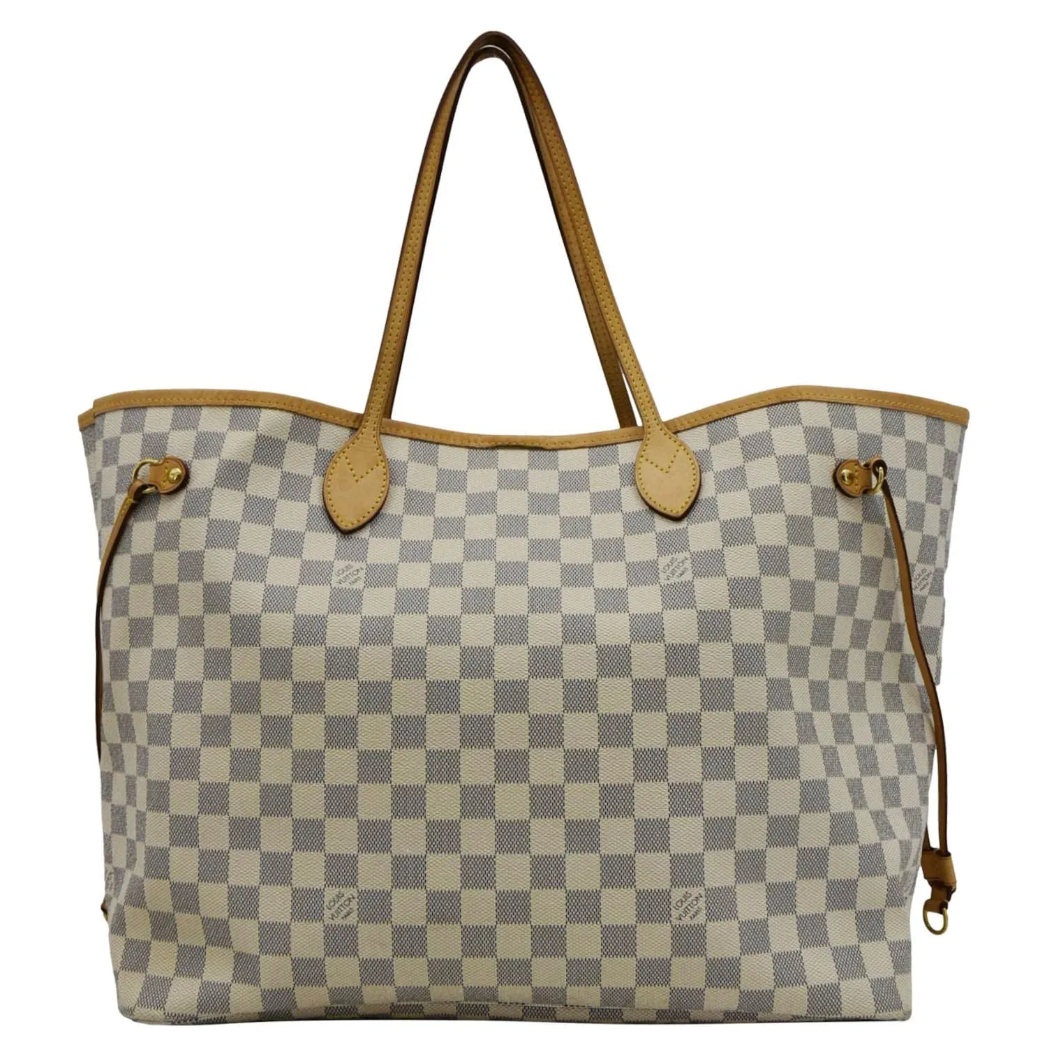 LOUIS VUITTON Neverfull GM Damier Azur Tote Shoulder Bag White