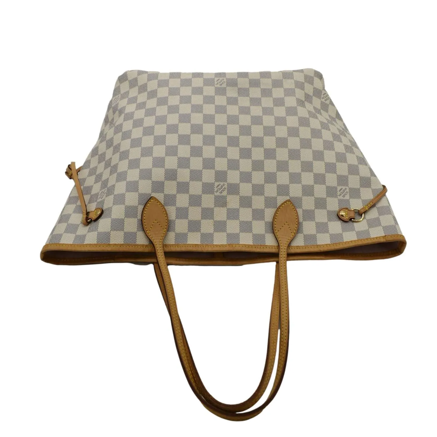 LOUIS VUITTON Neverfull MM Damier Azur Shoulder Bag Rose Ballerine