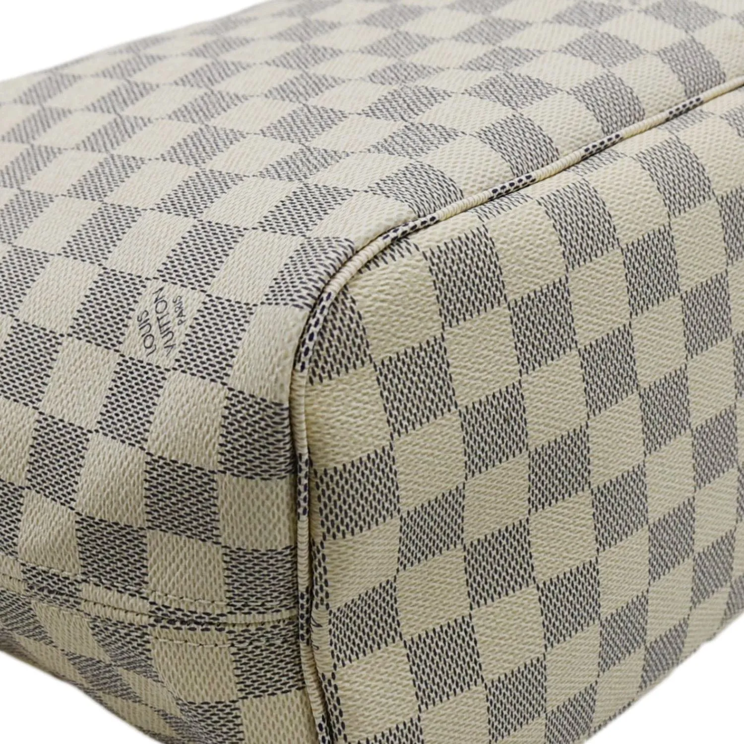 LOUIS VUITTON Neverfull MM Damier Azur Shoulder Bag Rose Ballerine