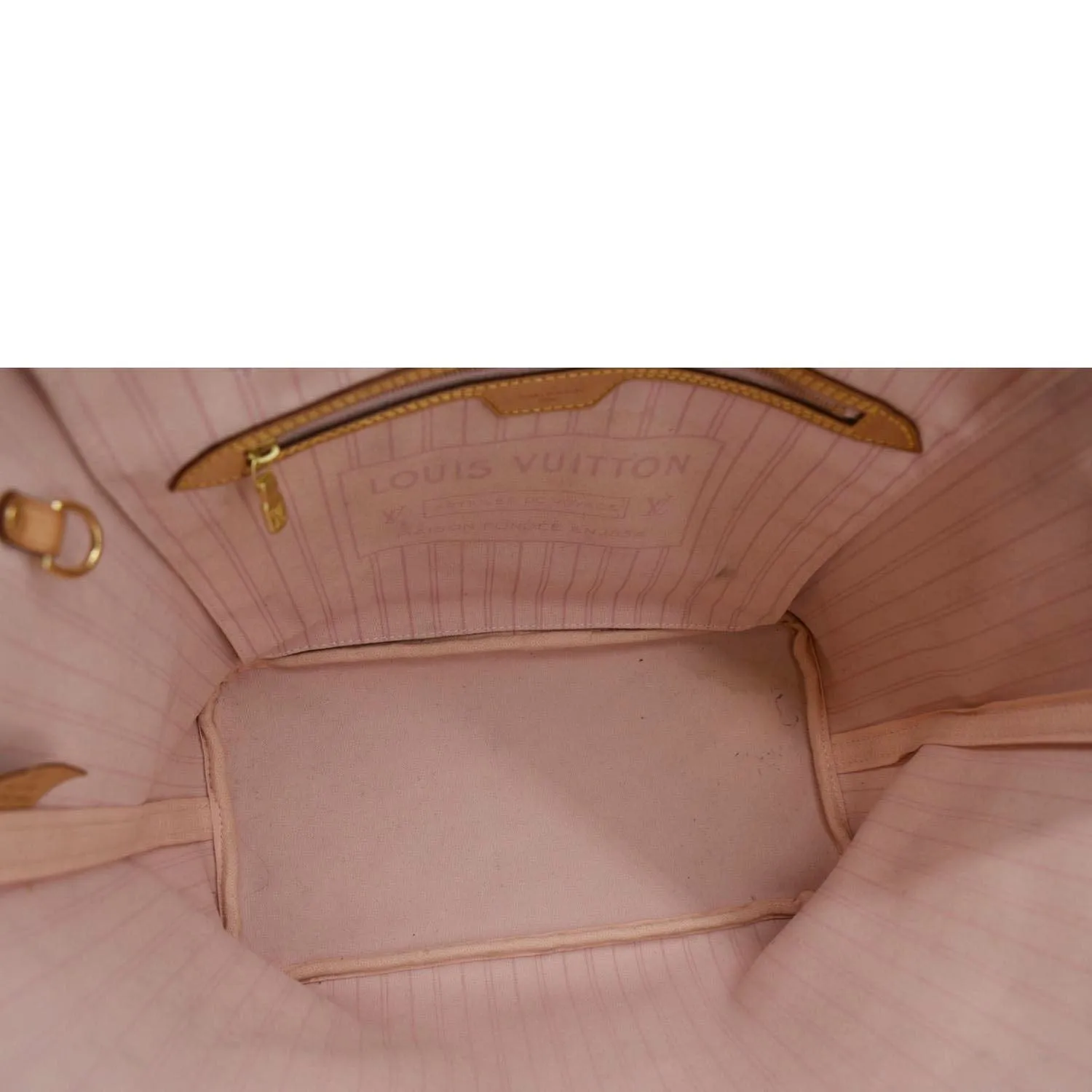 LOUIS VUITTON Neverfull MM Damier Azur Shoulder Bag Rose Ballerine