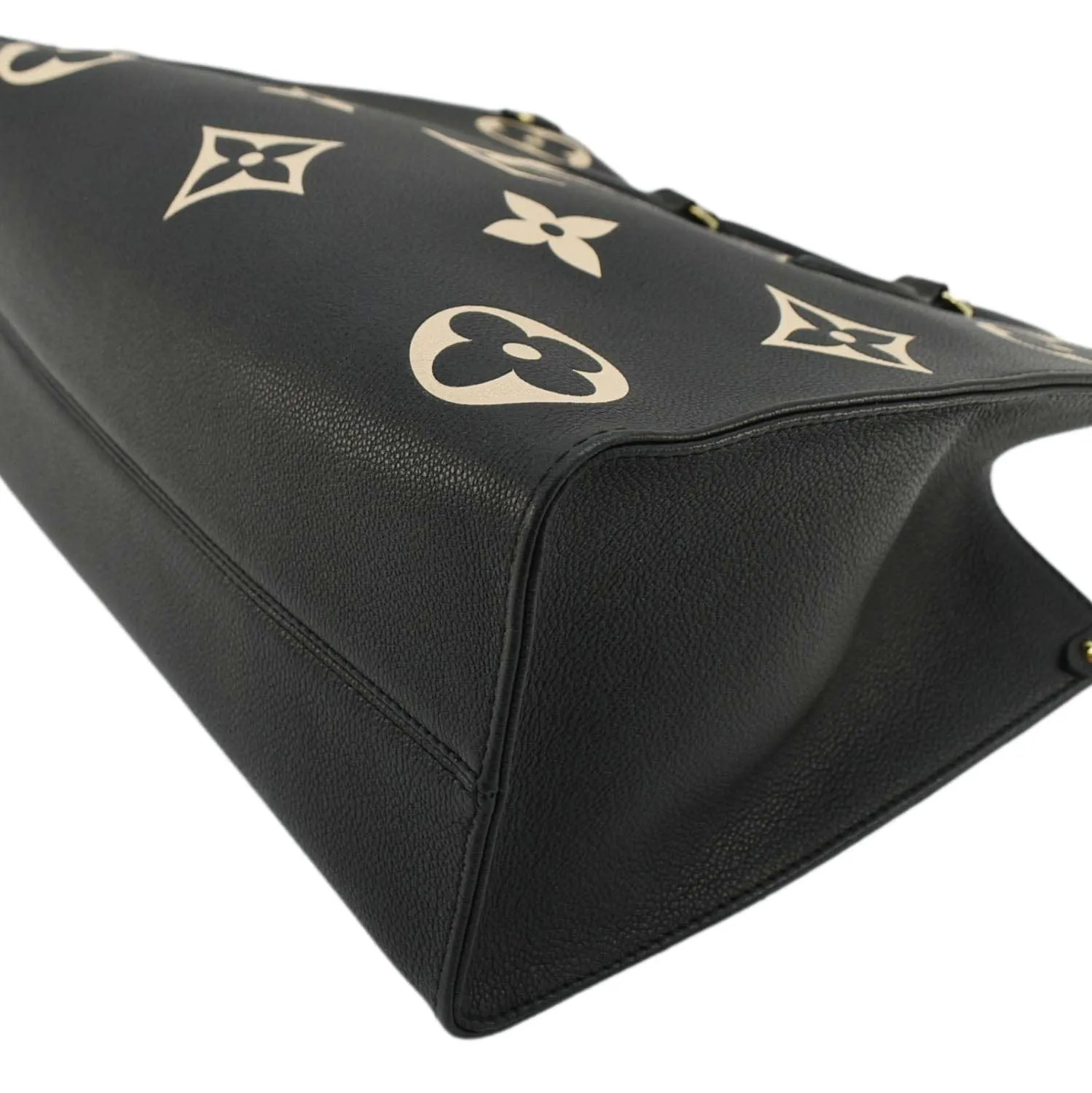 LOUIS VUITTON Onthego MM Giant Monogram Empreinte Leather Tote Bag Bicolor