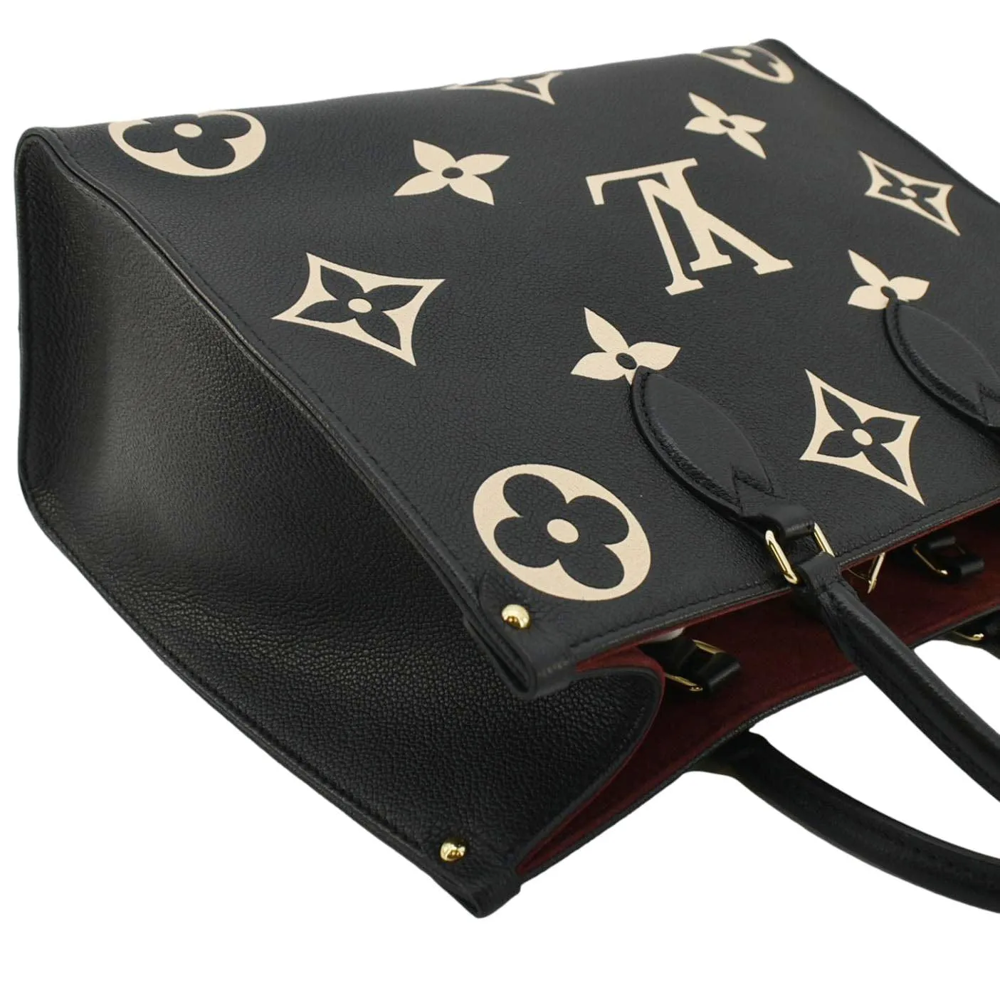 LOUIS VUITTON Onthego MM Giant Monogram Empreinte Leather Tote Bag Bicolor