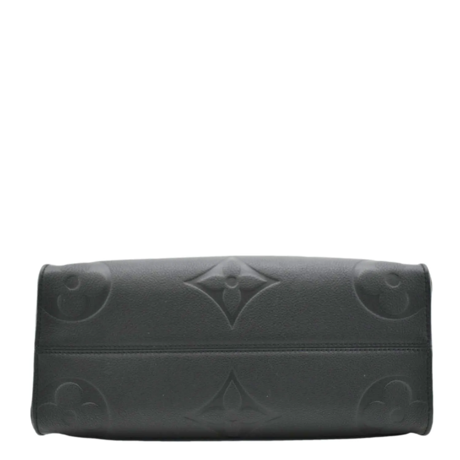 LOUIS VUITTON Onthego MM Giant Monogram Empreinte Leather Tote Bag Black