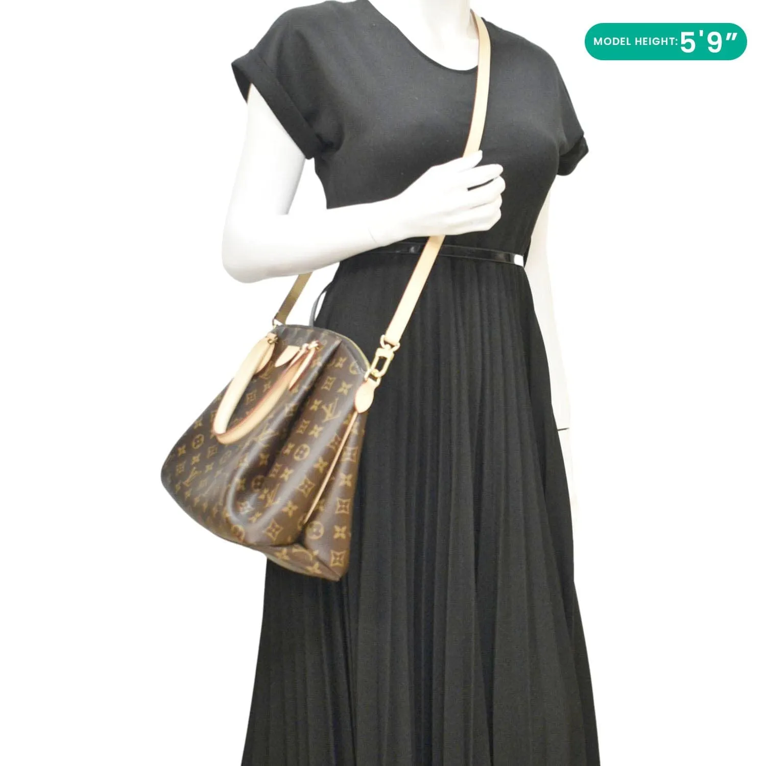 LOUIS VUITTON Rivoli MM Monogram Canvas Shoulder Bag Brown