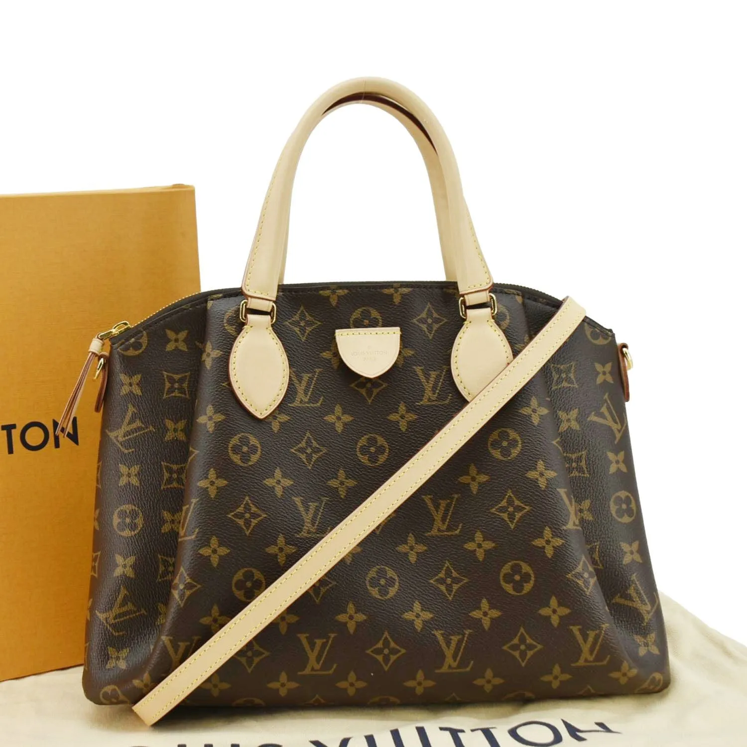 LOUIS VUITTON Rivoli MM Monogram Canvas Shoulder Bag Brown