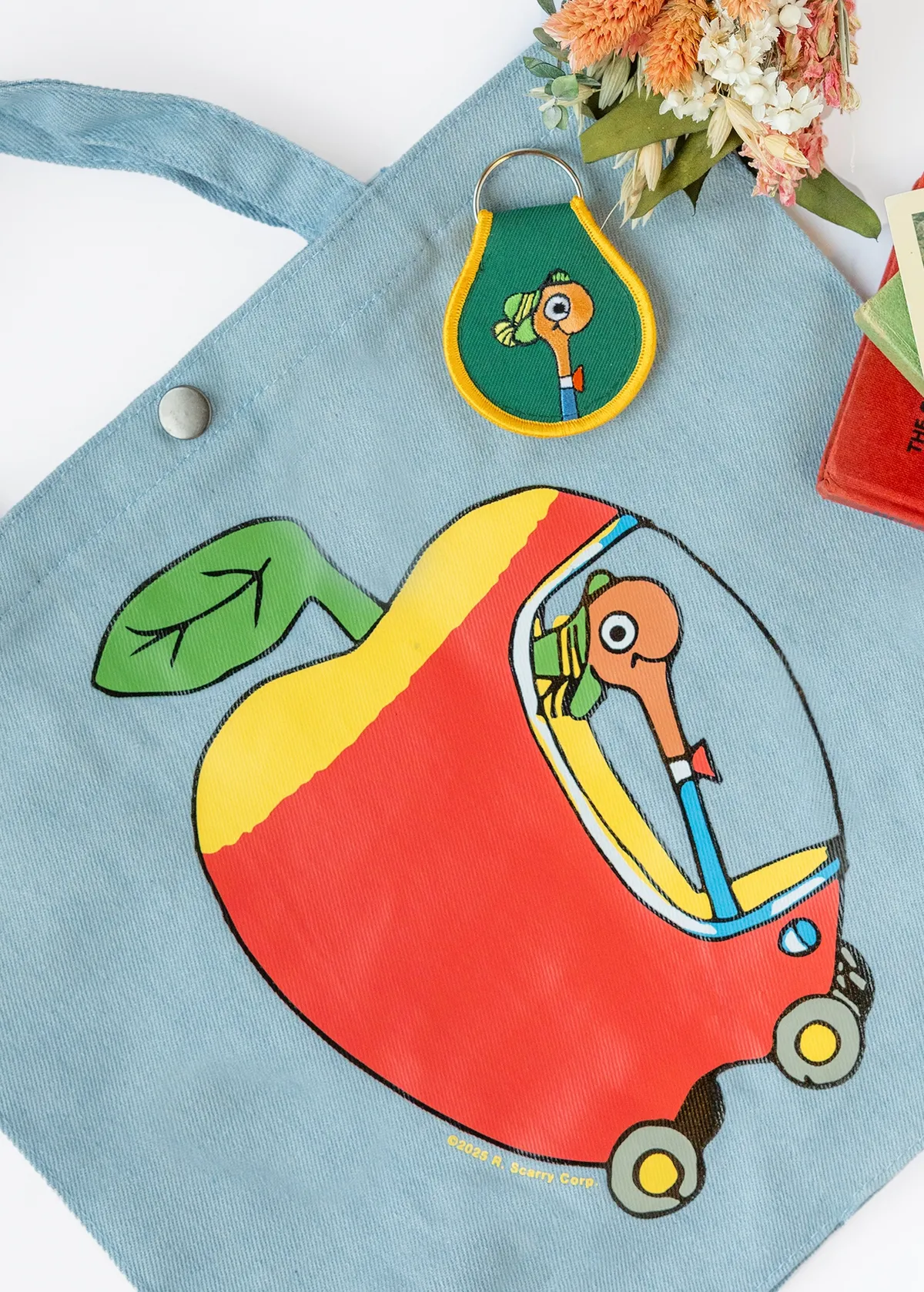 Lowly Worm Apple Car Market Tote Bag