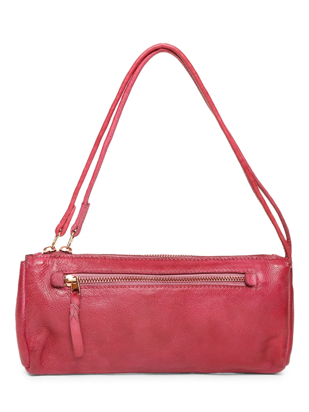 LUMINOSA: Red Leather clutch Bag By Art N Vintage