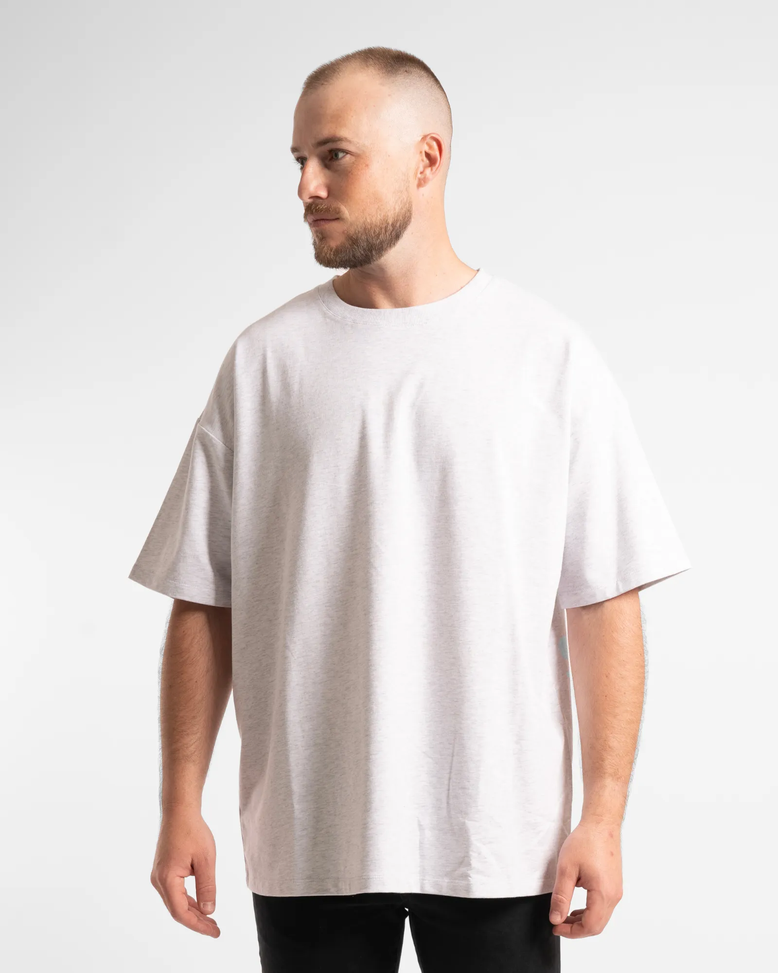 Luxe Oversized Tee - Grey Marle