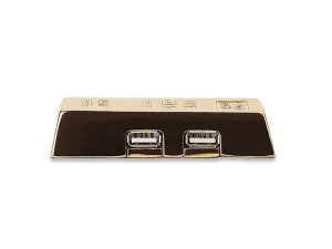 Manhattan 161541 Conventrador Hub Usb V2.0 4puertos Oro
