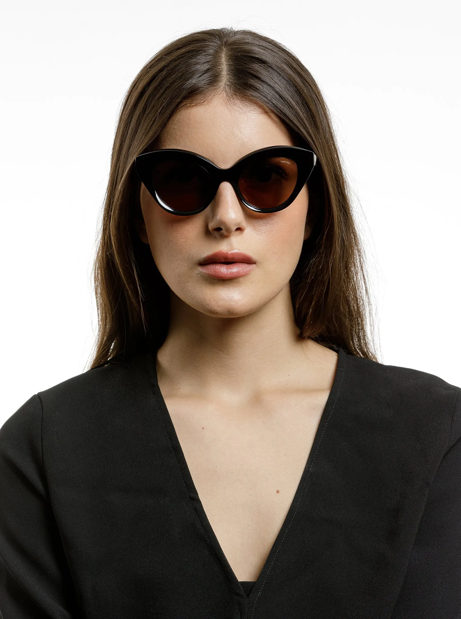 MANUELA-Black Solid / Solid Brown