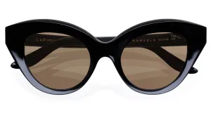 MANUELA-Black Solid / Solid Brown