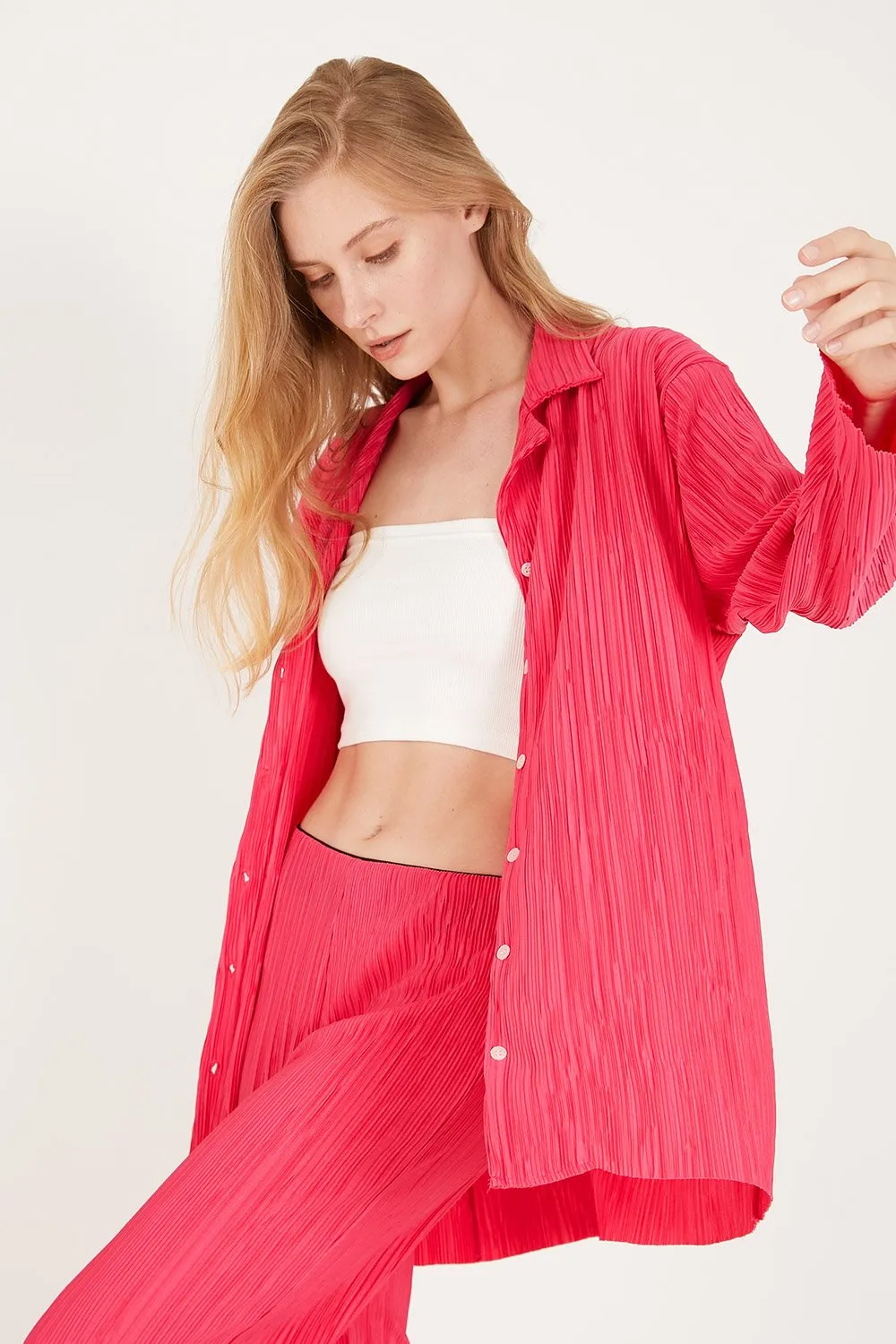 Maria Oversized Plisse Shirt