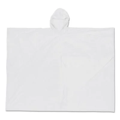 MCR Safety Schooner Poncho, 0.1 mm PVC Film, Clear, One Size Fits All, O42