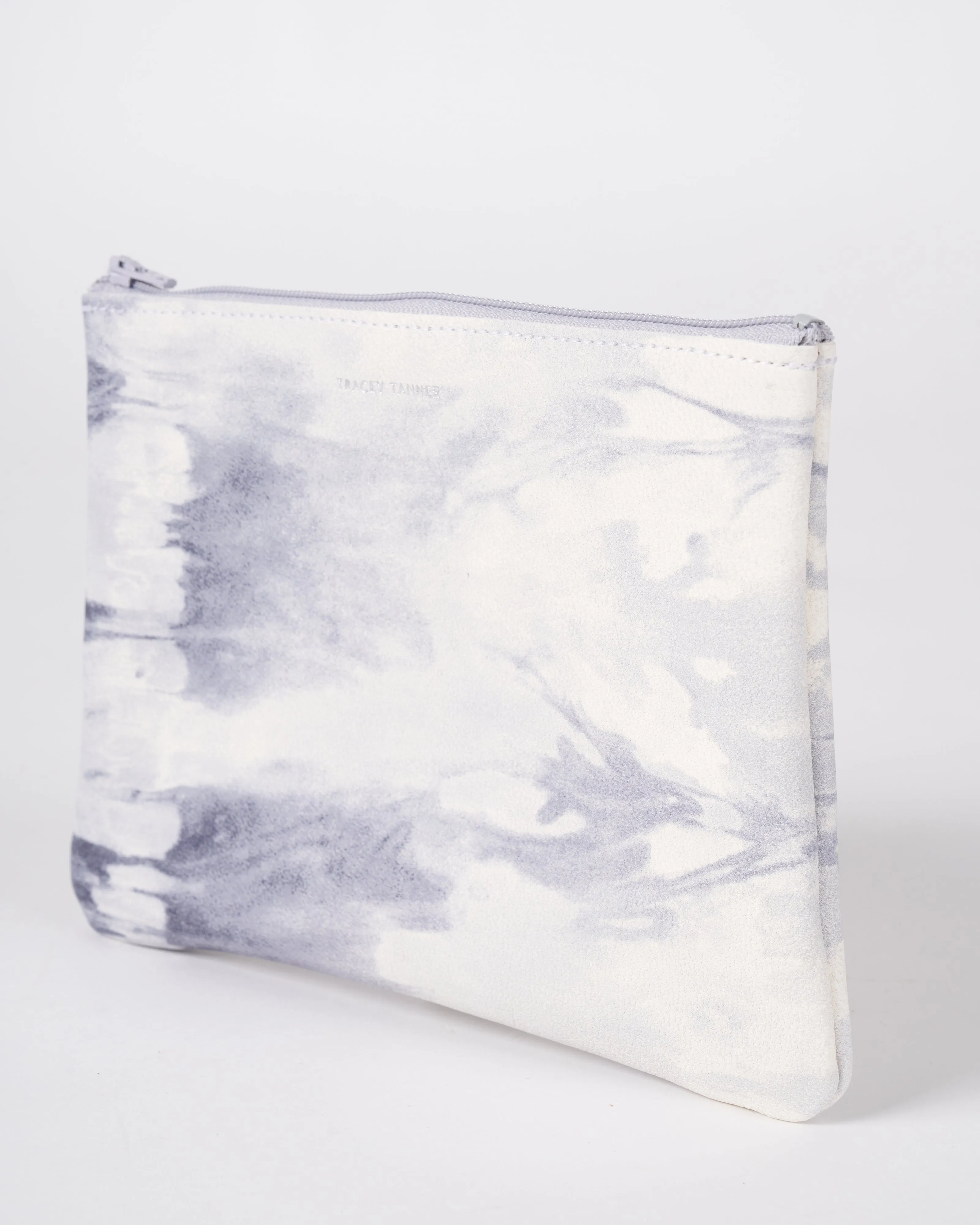 medium zip pouch - tie dye grey