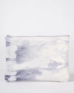 medium zip pouch - tie dye grey
