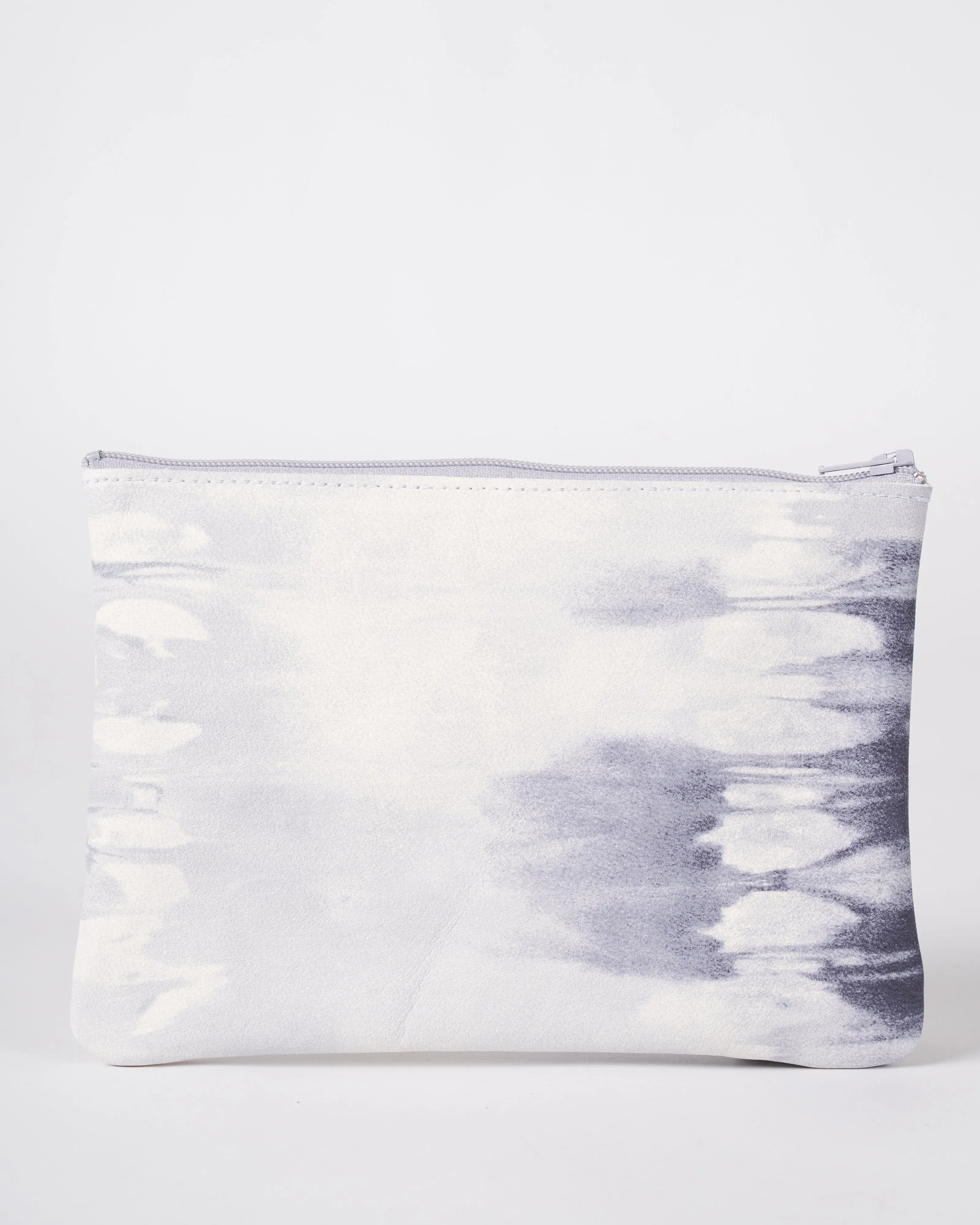 medium zip pouch - tie dye grey