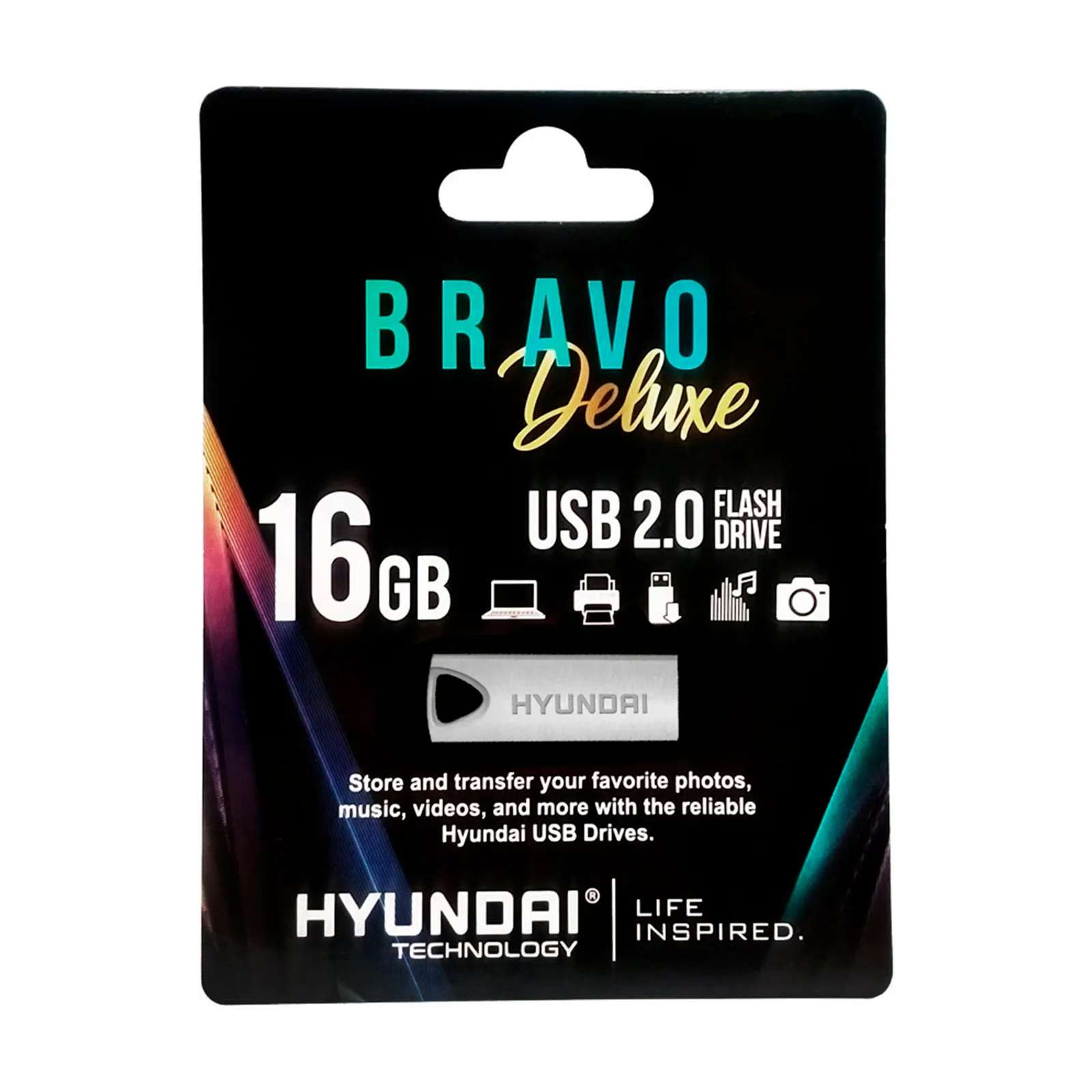 Memoria Usb 2.0 16 Gb Hyundai Bravo Deluxe Metalica Plata