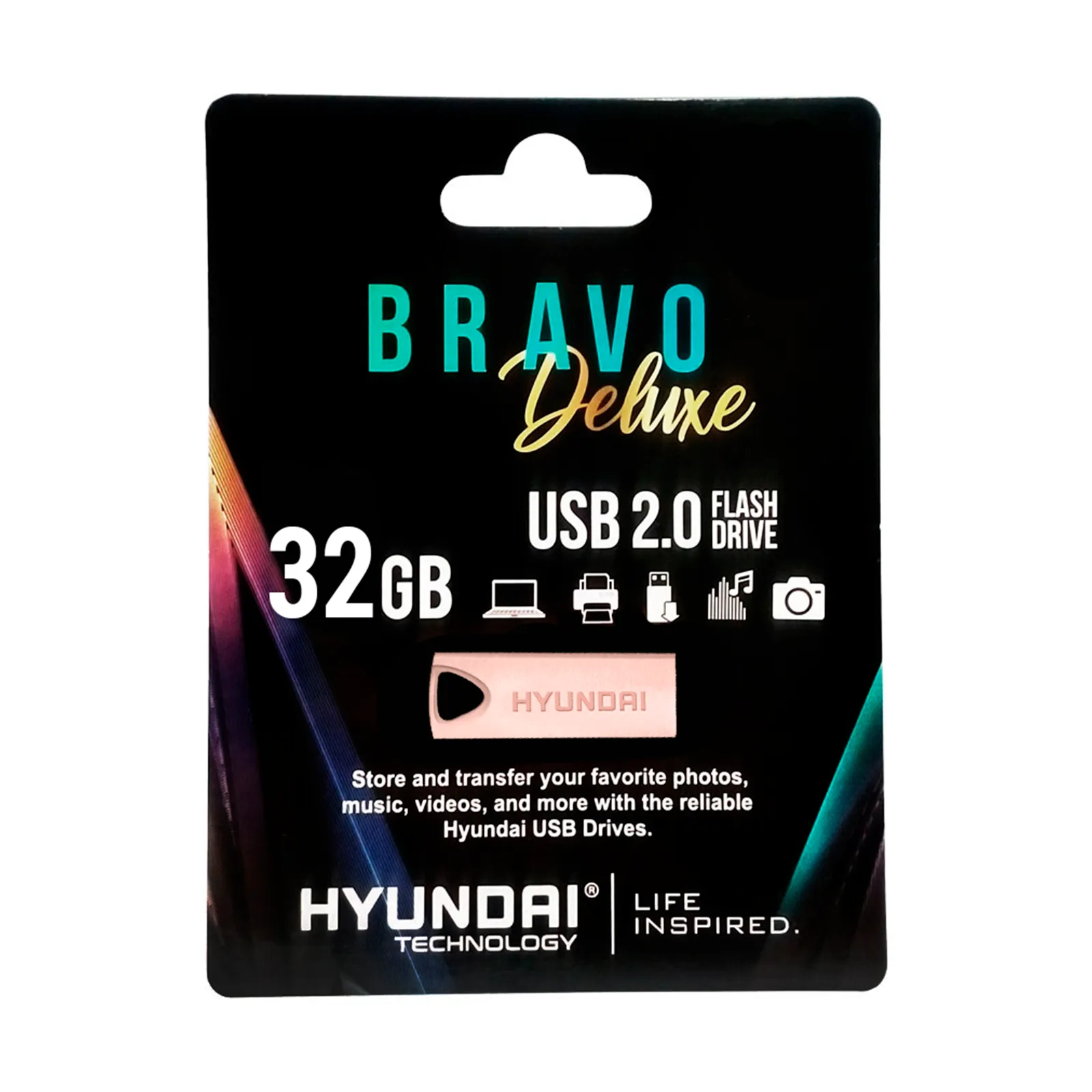 Memoria Usb 2.0 32 Gb Hyundai Bravo Deluxe Metalica
