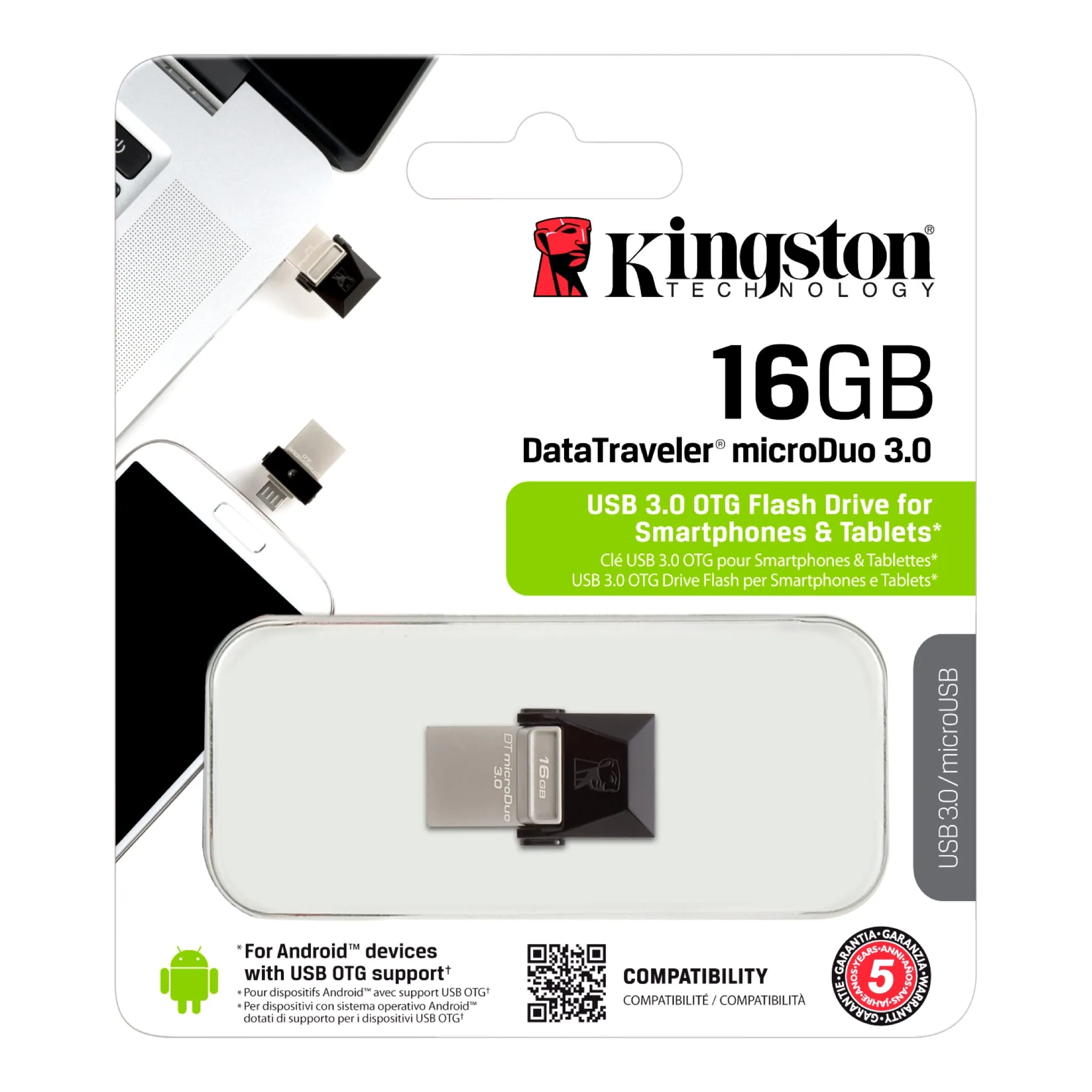 Memoria Usb Flash K Ingston Dtduo3 C/16 Gb 16 Gb Microduo 3 C 3.1