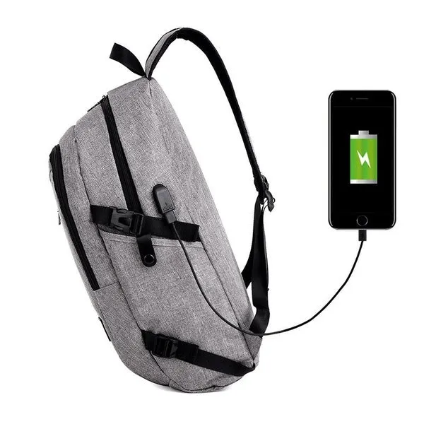 Men Fashion Business Laptop Backpack Student Notebook School Bag with USB Port