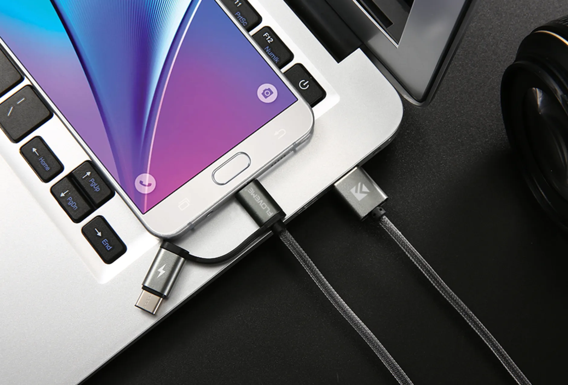 Micro USB   Tipo-C Kevlar Cable USB Cargador rápido QC 3.0 USB-C Móvil Smart phone