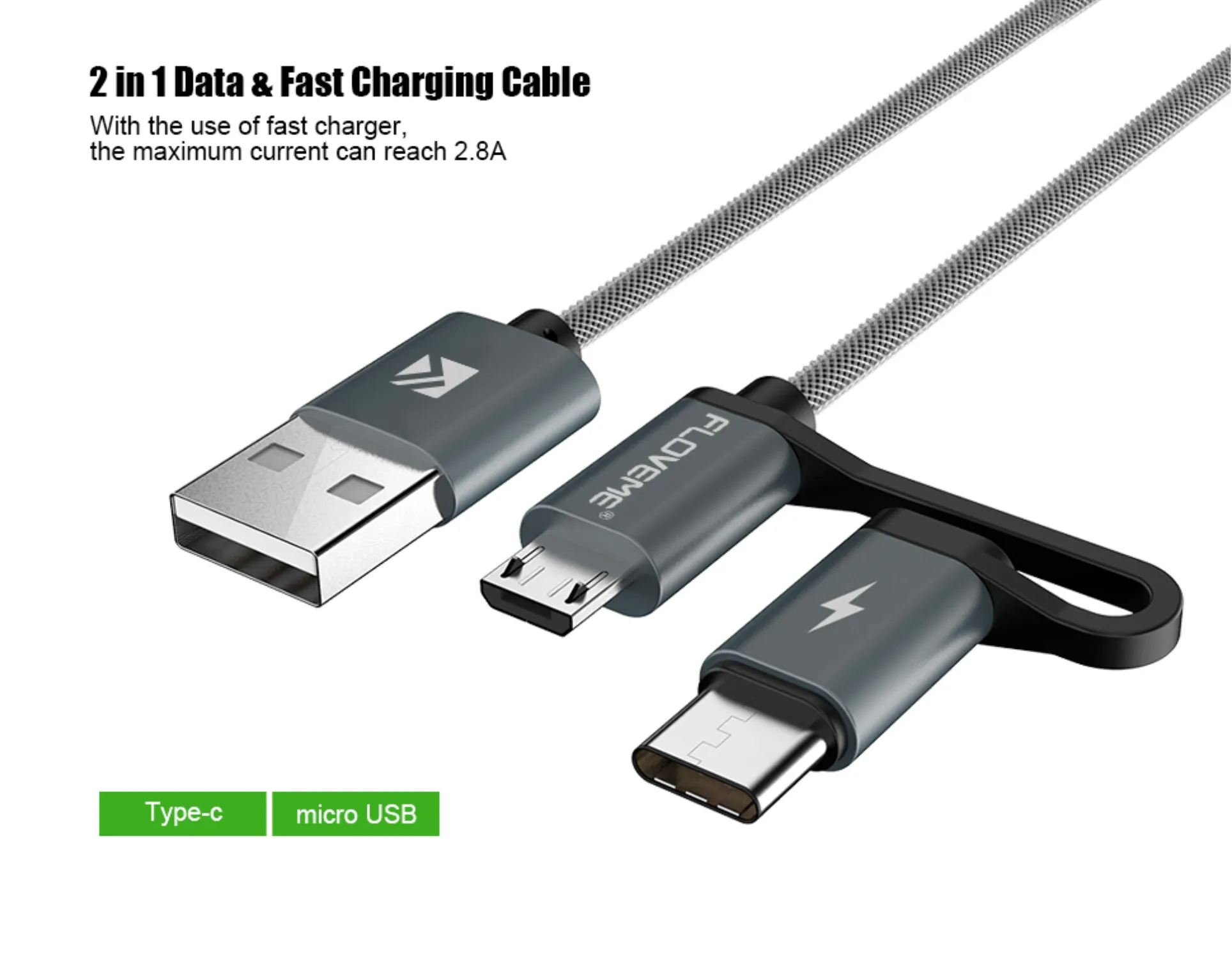 Micro USB   Tipo-C Kevlar Cable USB Cargador rápido QC 3.0 USB-C Móvil Smart phone