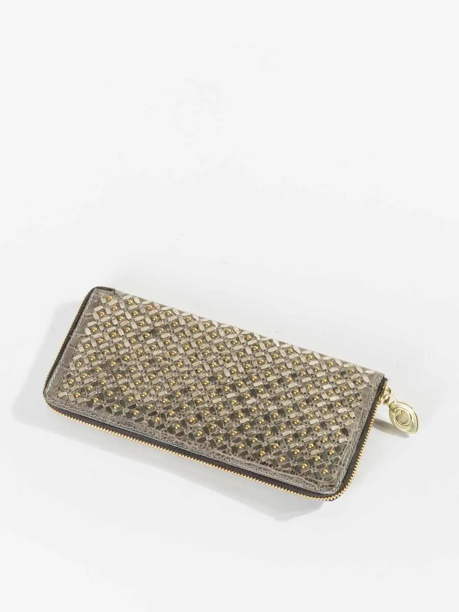 mila wallet - grey croc