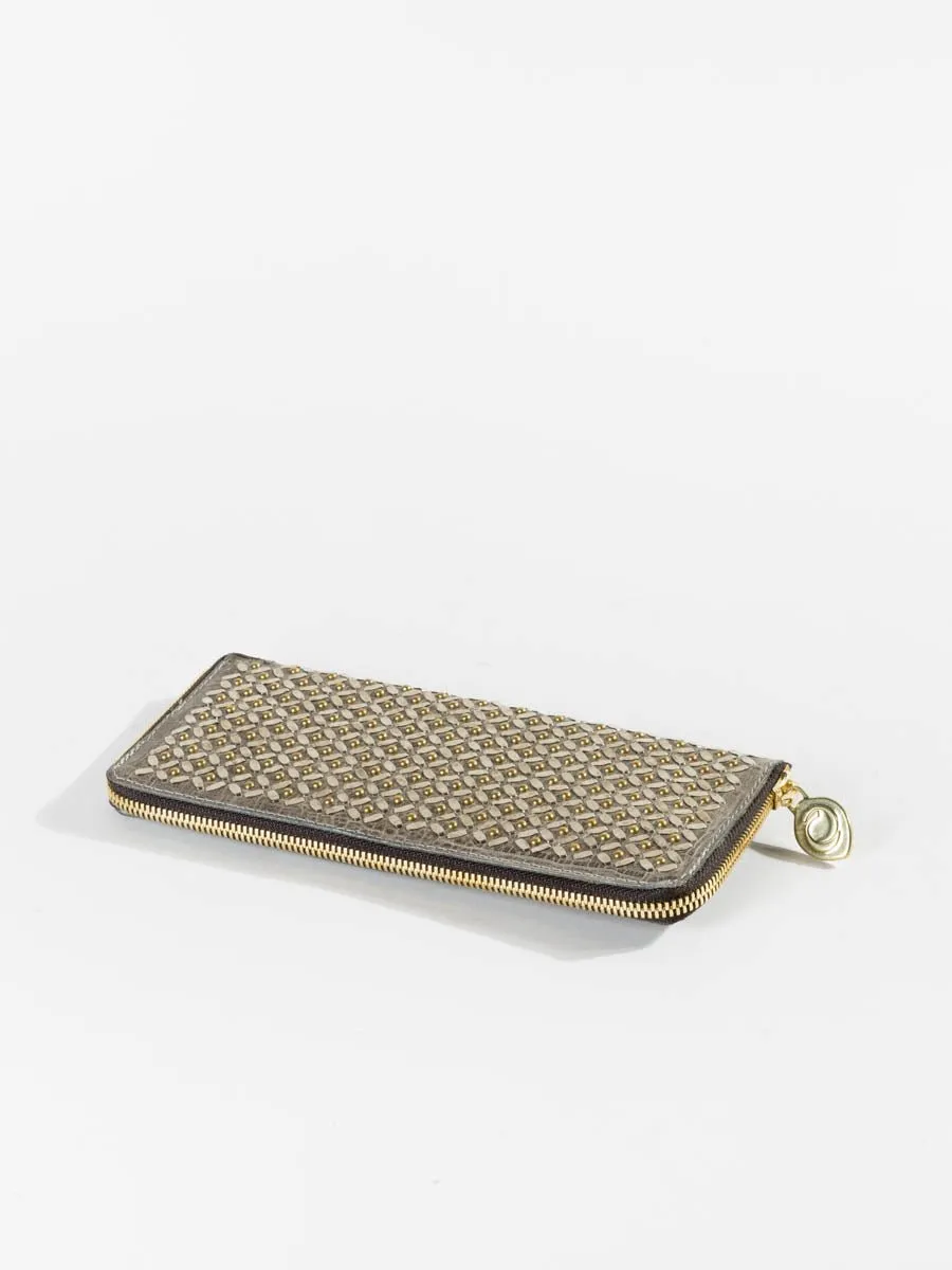 mila wallet - grey croc