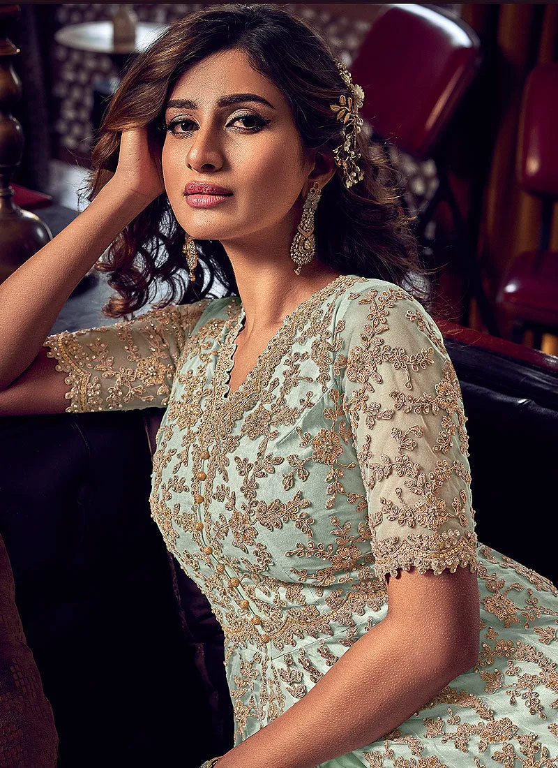 Mint Green Traditional Sharara Suit