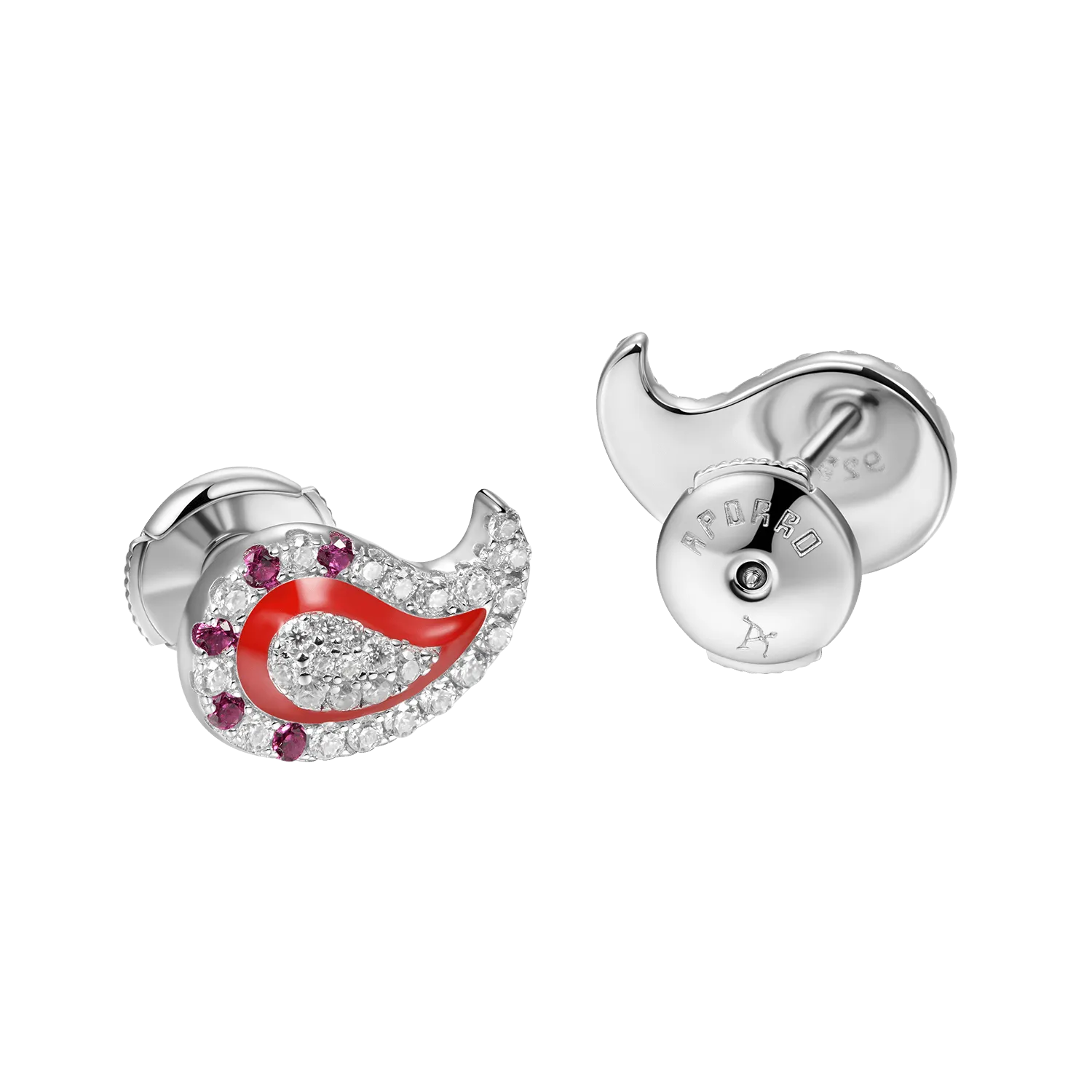 Moissanite Paisley Stud Earrings - Pair