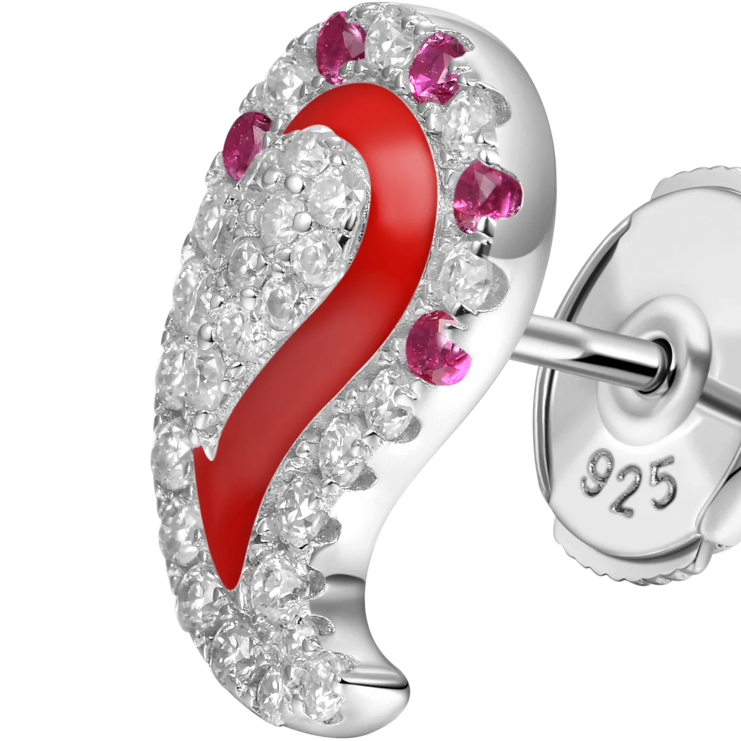 Moissanite Paisley Stud Earrings - Pair