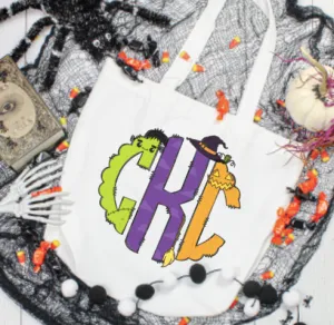Monster Monogram Trick-or-Treat Bag