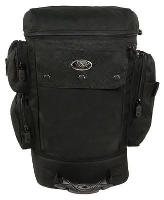 MOTORCYCLE NYLON SISSY T BAR BAG TRAVEL PLAIN LUGGAGE NEW WATERPROOF W/RAINCOVER