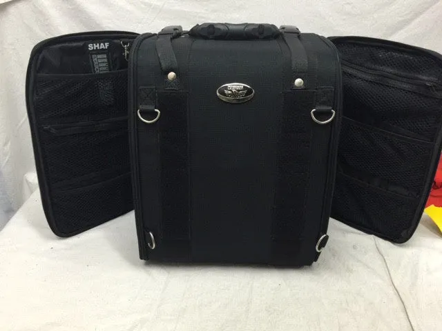 MOTORCYCLE RIDERS MEDIUM NYLON BACK REST SISSY TRAVEL BAR RACK BAG 14 16 11