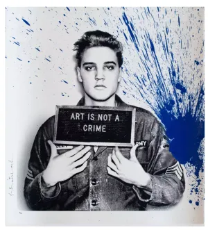Mr. Brainwash: Elvis (blue), 2019 Silkscreen with hand spray.