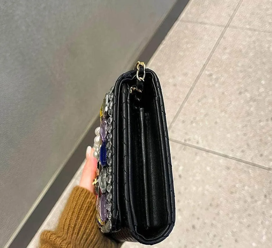 Multistone Crystal Luxury Perfume Lippie Deco Purse