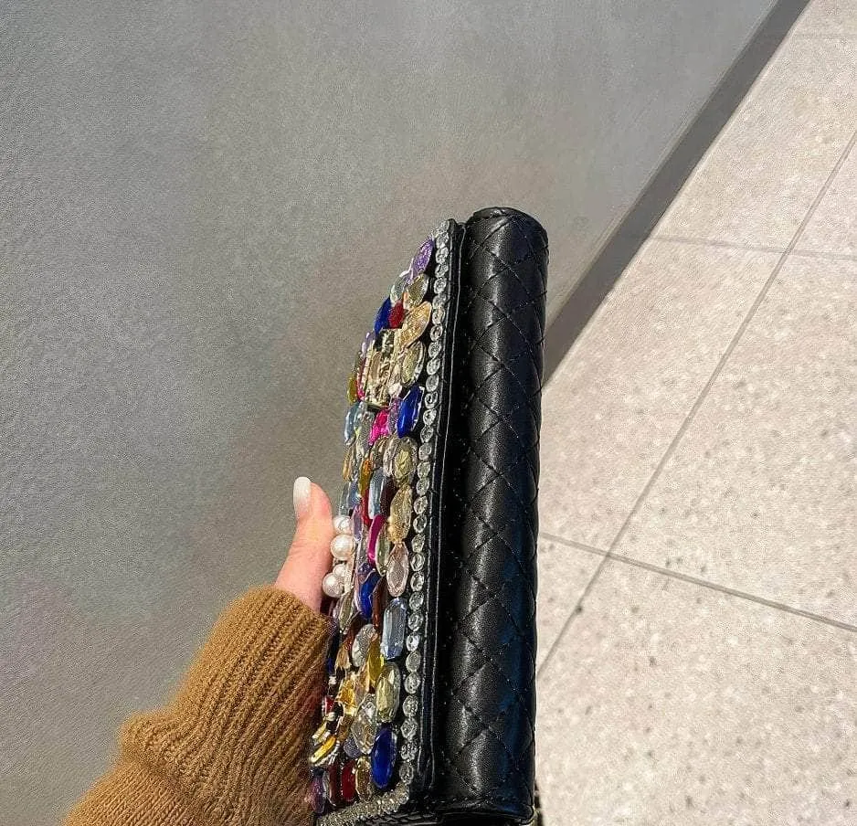 Multistone Crystal Luxury Perfume Lippie Deco Purse