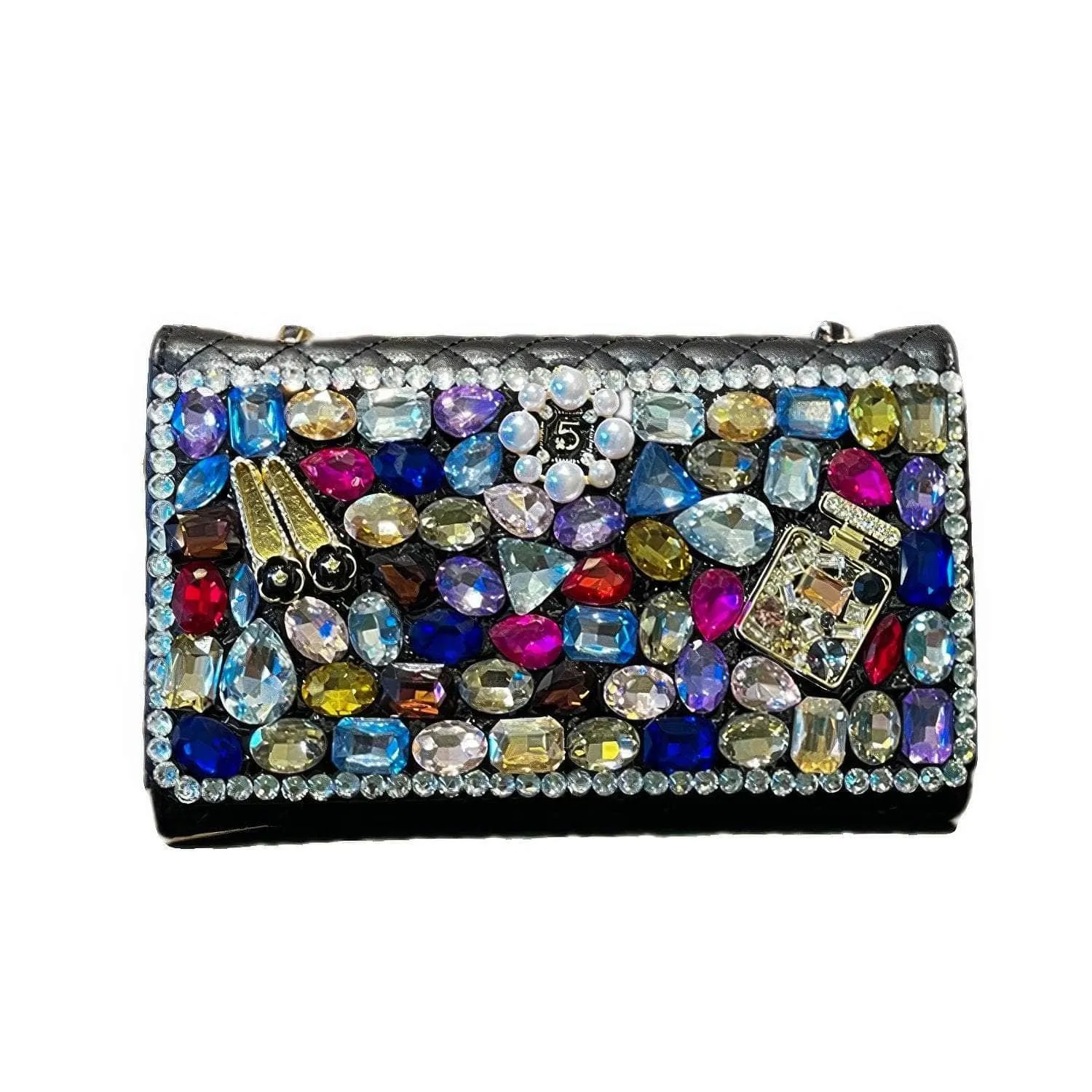 Multistone Crystal Luxury Perfume Lippie Deco Purse