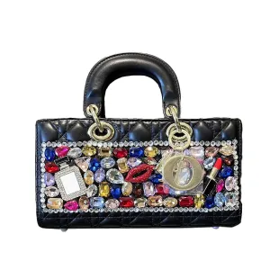 Multistone Crystal Luxury Perfume Lippie Deco Rectangular Purse
