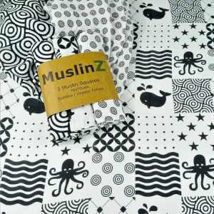 MuslinZ Bamboo/Organic Cotton Muslin Squares, Sensory - 3 Pack