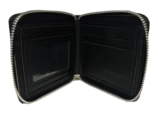 My Neighbor Totoro Anime Zipped Wallet - Premium PVC Leather / Black - Unisex