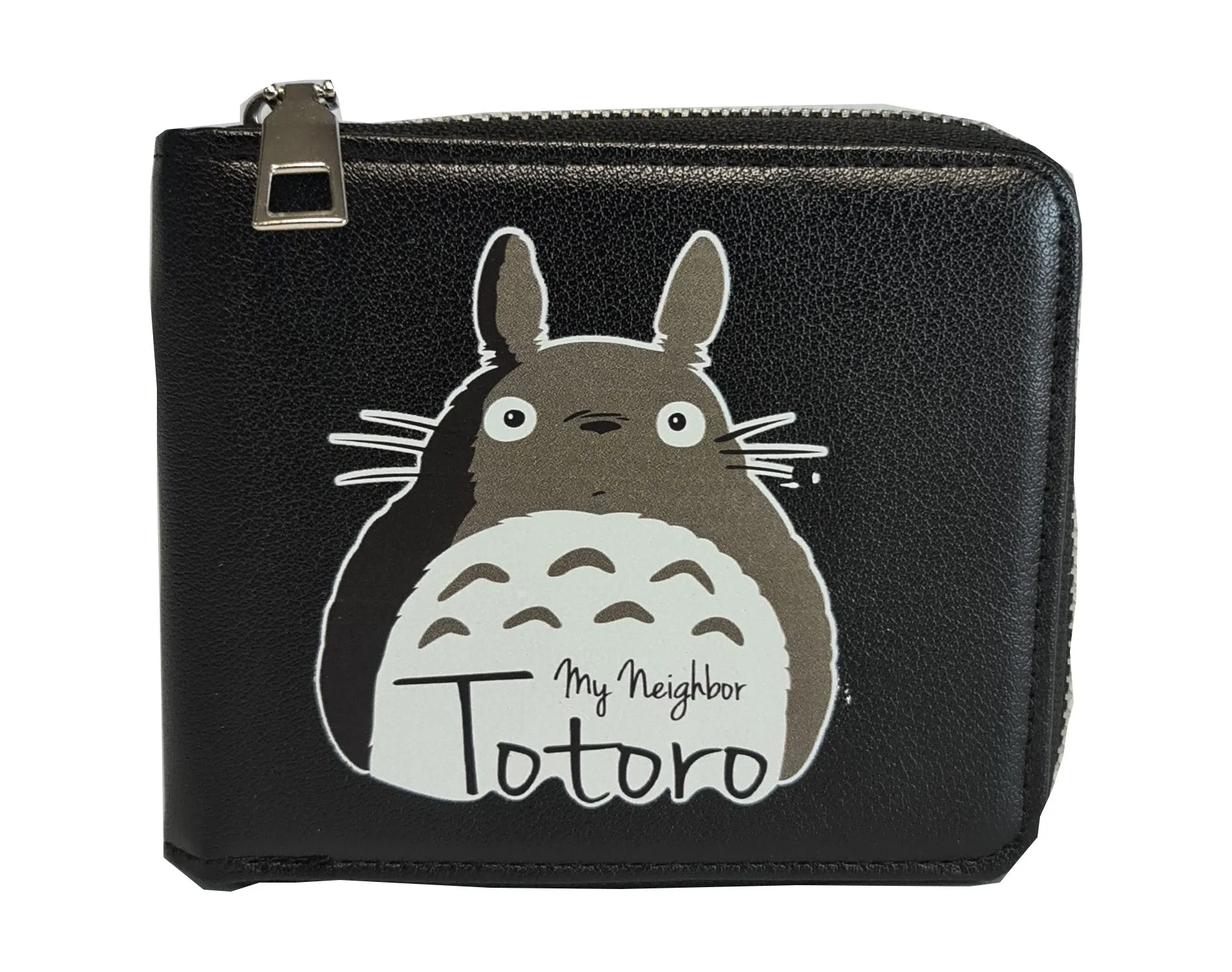 My Neighbor Totoro Anime Zipped Wallet - Premium PVC Leather / Black - Unisex