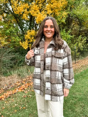 MY TYPE SHERPA JACKET-BROWN